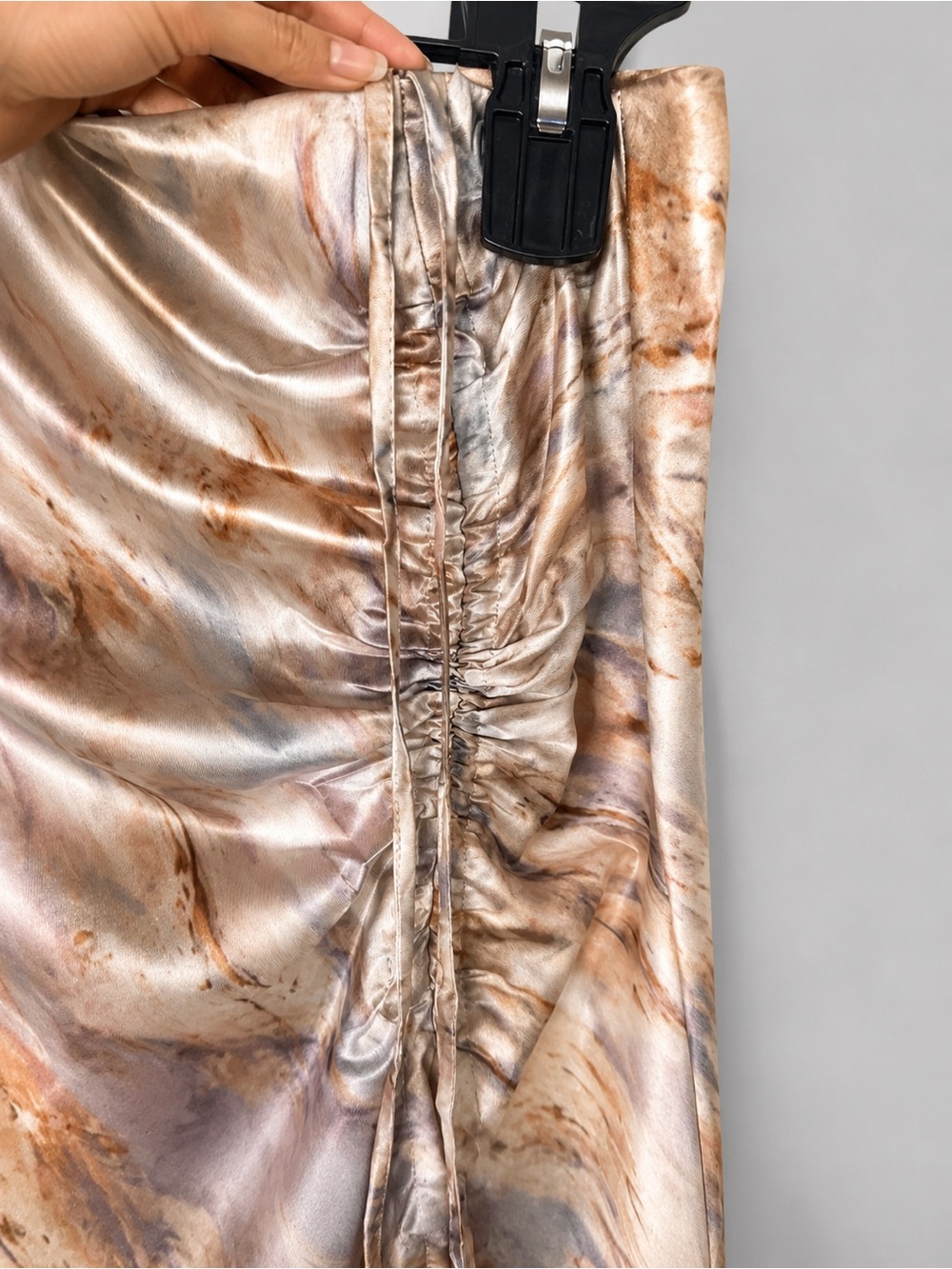 Micas ✨ Skirt Silky Marble-Print Bias Midi - Picture 5 of 14